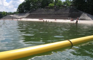 The Corps of Enginners' Harris Branch beach makes for a nice stop at mid-lake. 